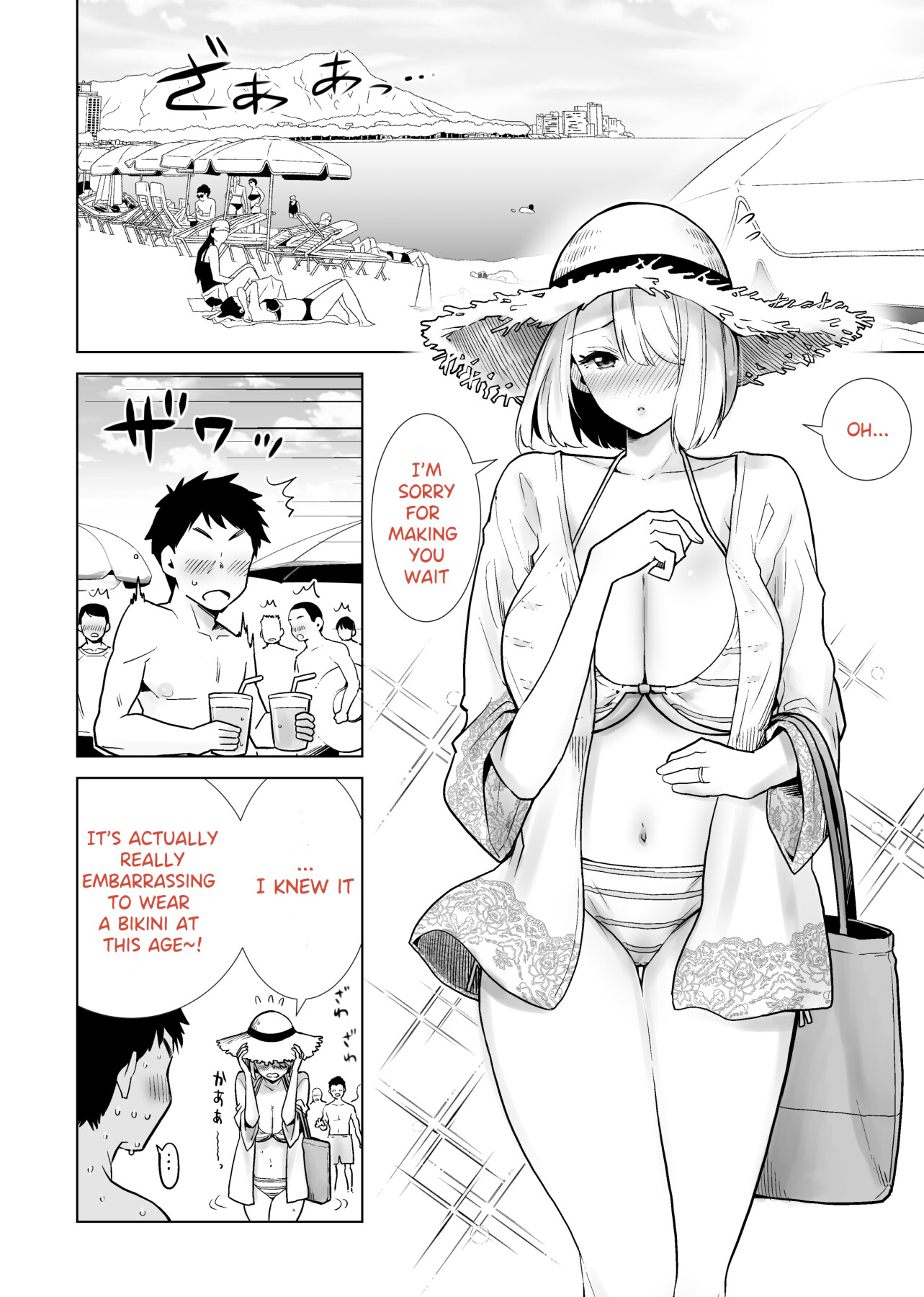 Hentai Manga Comic-The beach where my friend's mom orgasmed with my big dick-Read-2